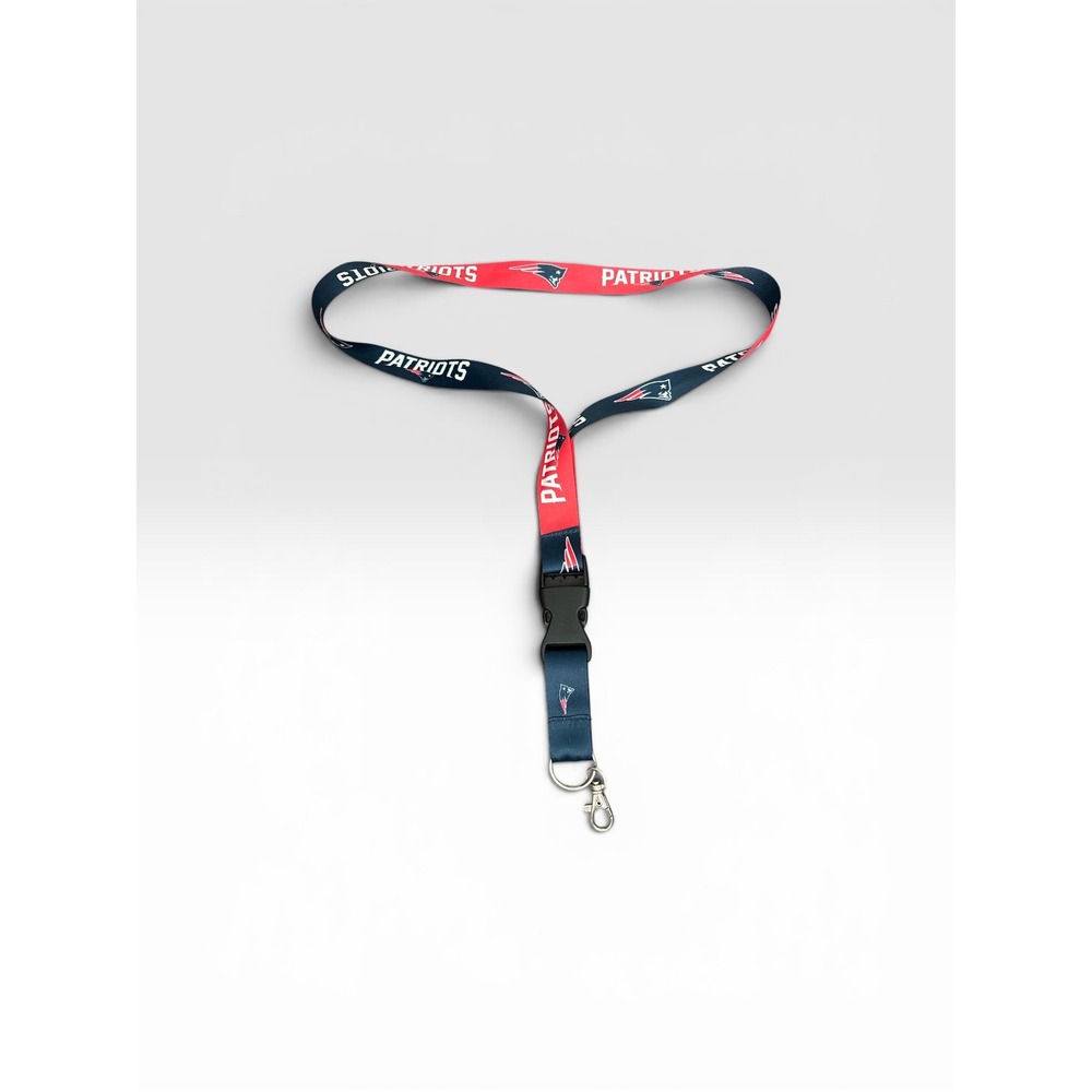 New England Patriots NFL Lanyard Navy Blue Red Keychain ID Holder Quick Release